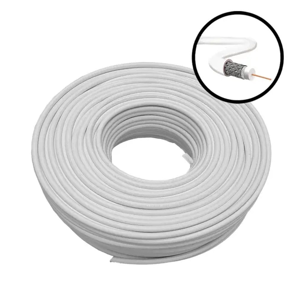 Cabo Coaxial CATV 0,6 X 95% BC com 100 Metros