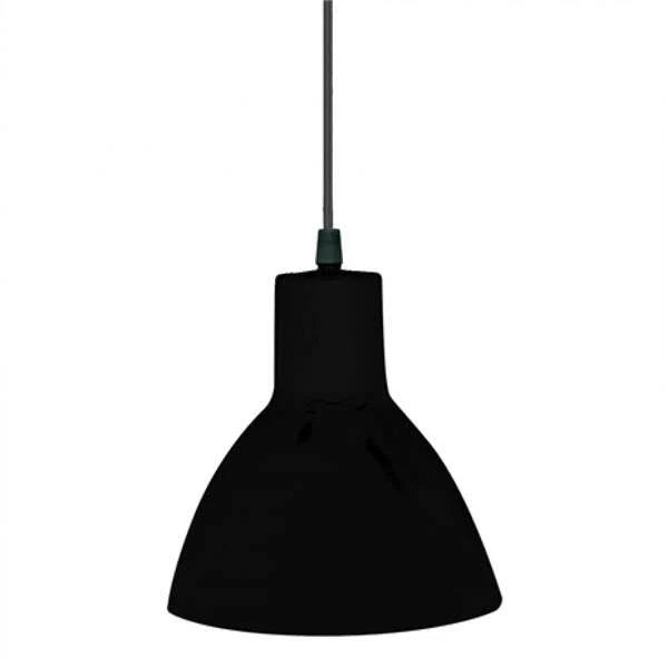 PENDENTE TASCHIBRA TD622/1 E27 ALUMÍNIO PRETO 1 LÂMPADA