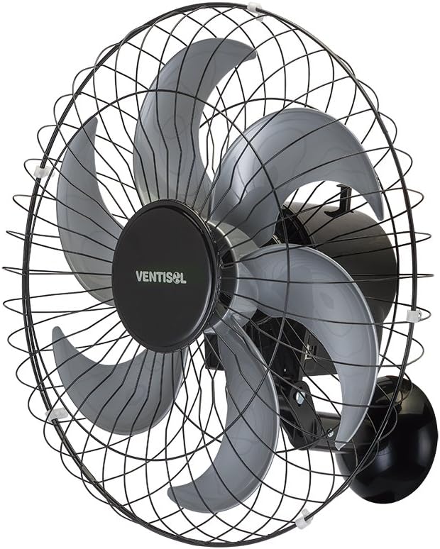 VENTILADOR DE PAREDE VENTISOL STEEL 50CM OSCILANTE BIVOLT PRETO