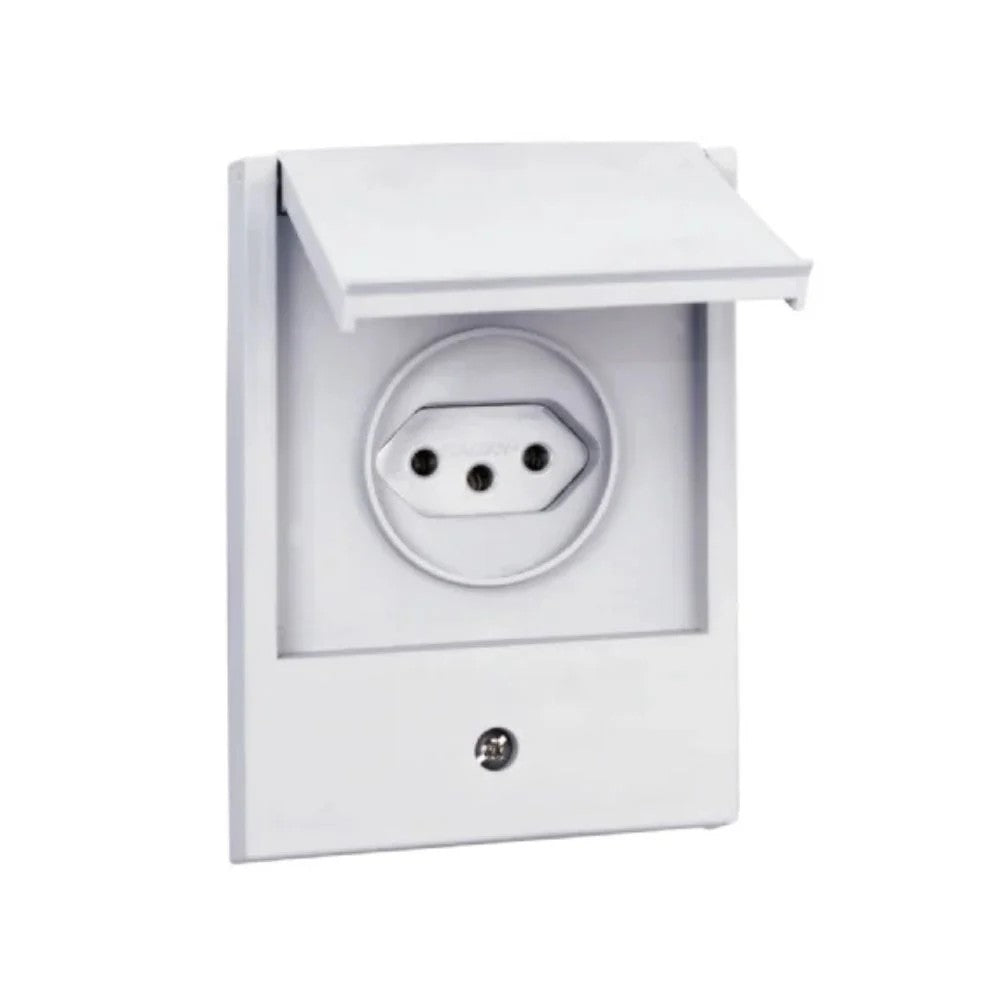 Tomada 2 Polos e Terra 20A 064219 Aquatic Branco
