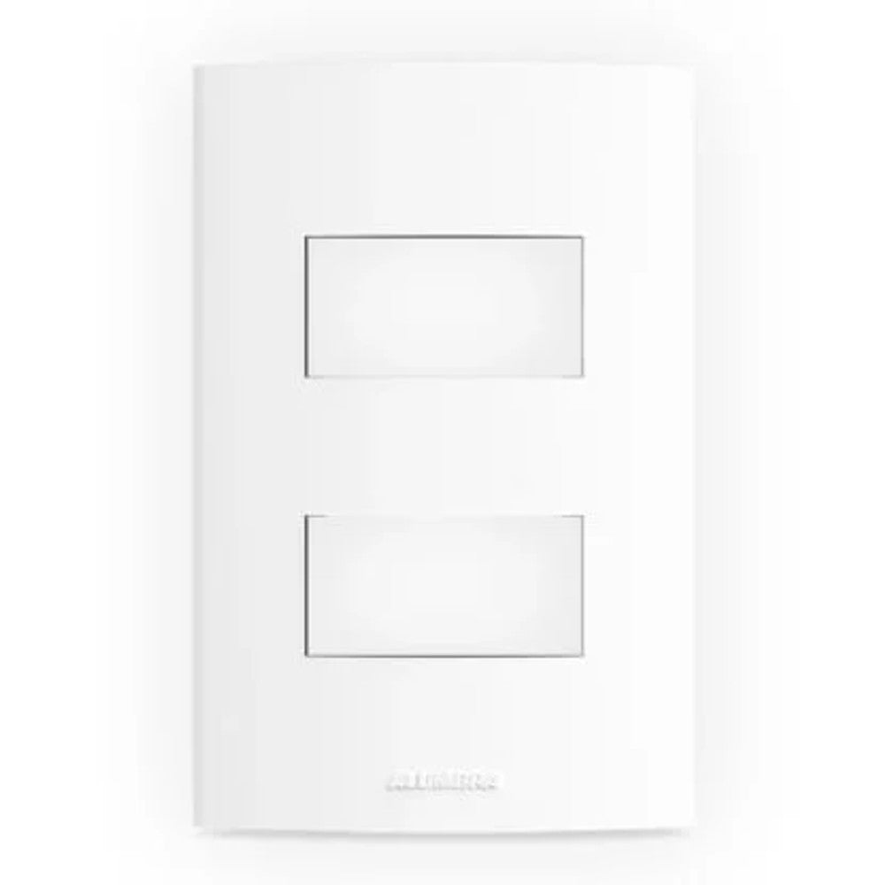 Placa 2x4 com 2 Postos Separados e Suporte PV1102BC Viva Branco
