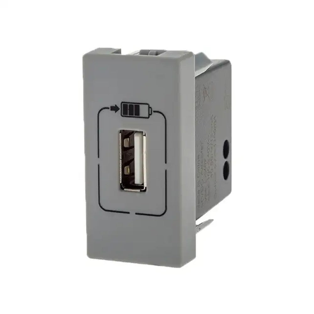 Tomada Modular com USB Cinza 615088CZ PLUS