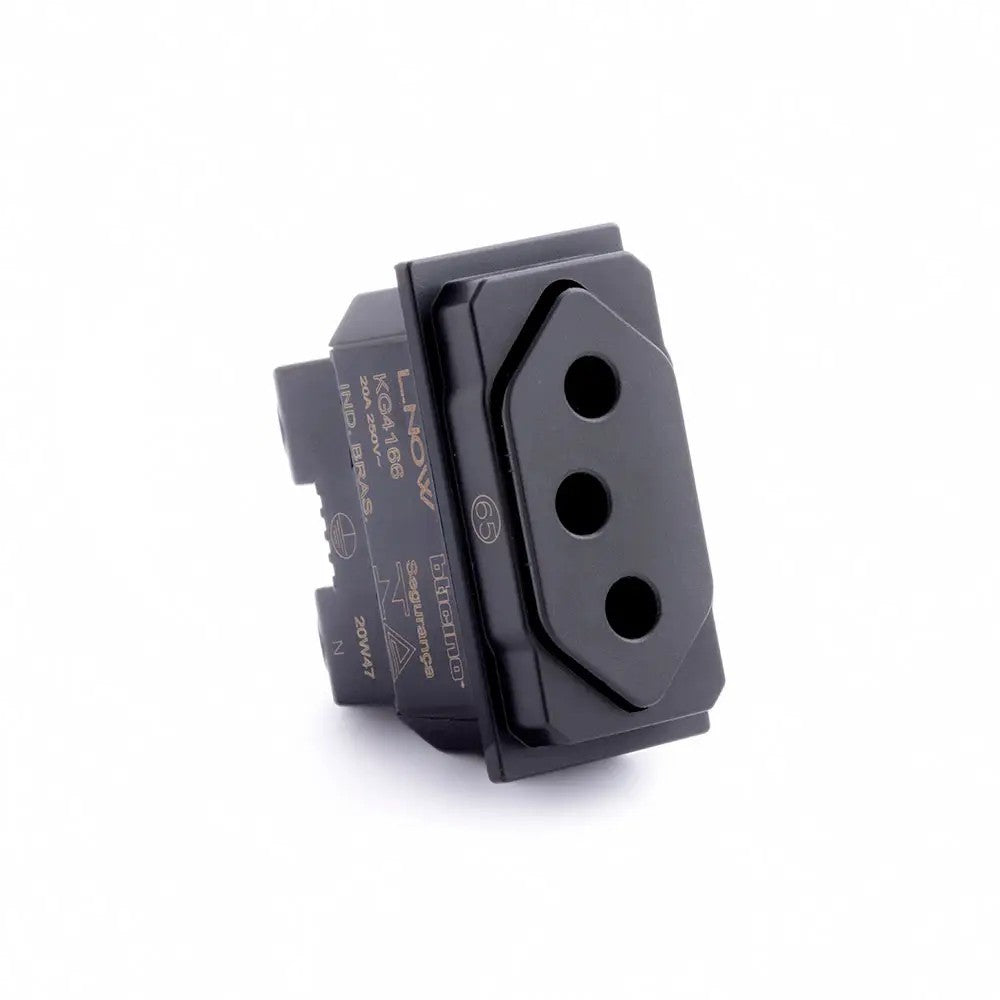 Tomada Módulo 2 Polos e Terra 20A Preto KG4166 Lnow Legrand