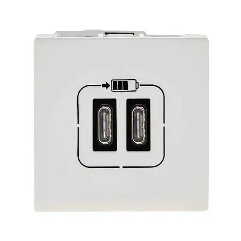 Tomada Módulo Carregador USB Tipo C Branca Linha Plus GL