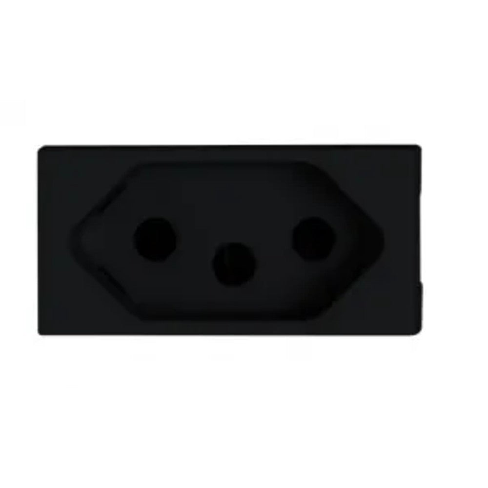 Tomada Modular 2 Polos e Terra 20A Preto Matix Go JB4166