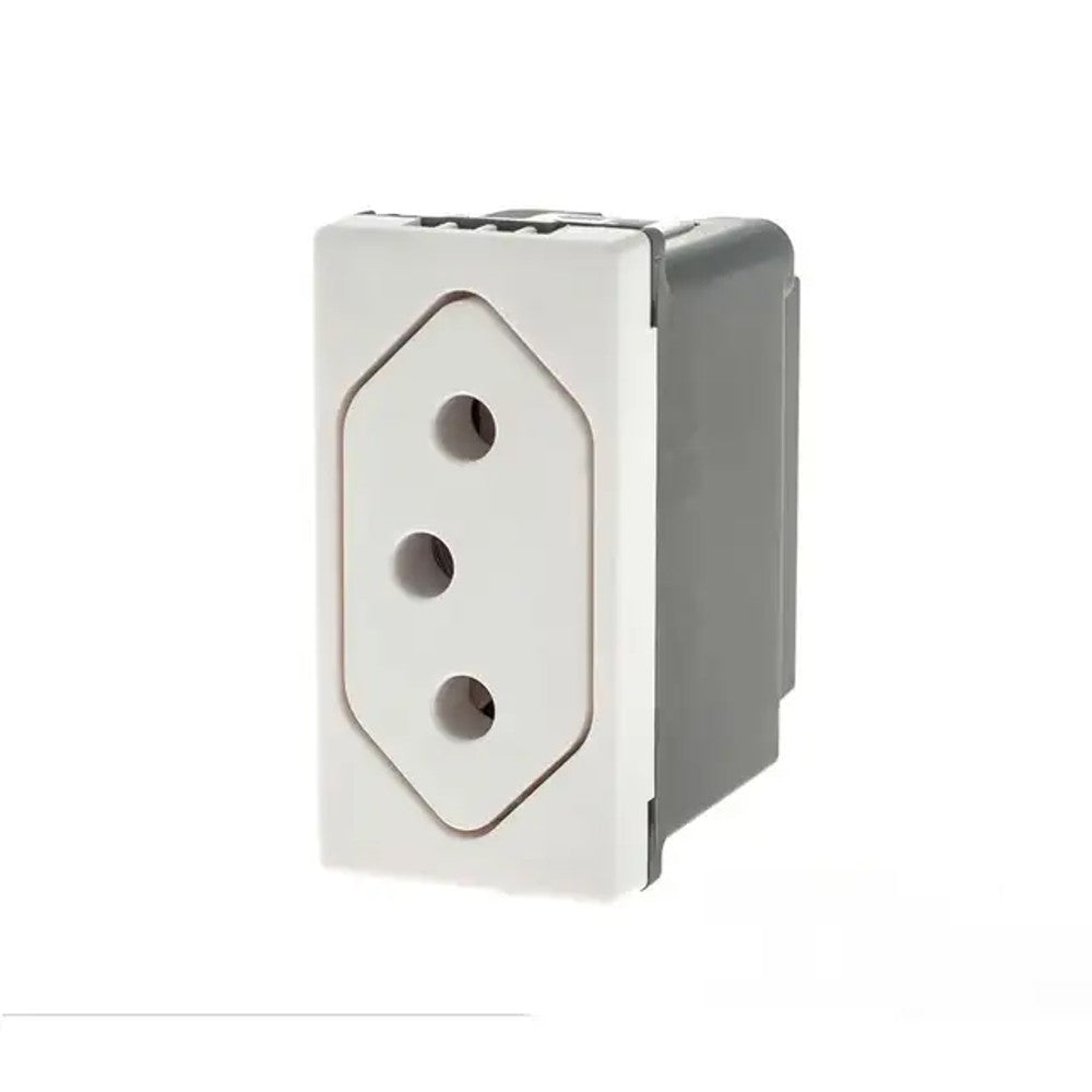 Tomada Módulo 2P T 10A Fundo Móvel Branco 615041BC Plus Legrand