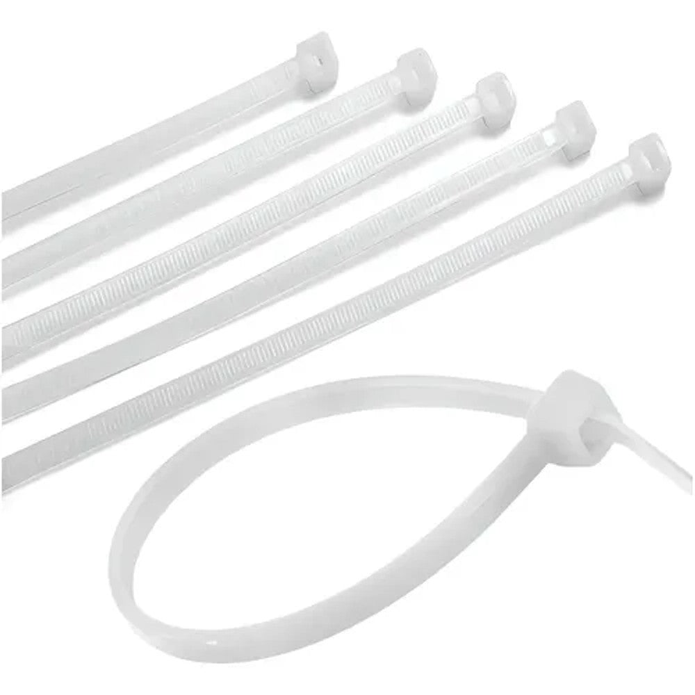 Abraçadeira de Nylon 100mm x 2,5mm Branca 100 Peças Inluss