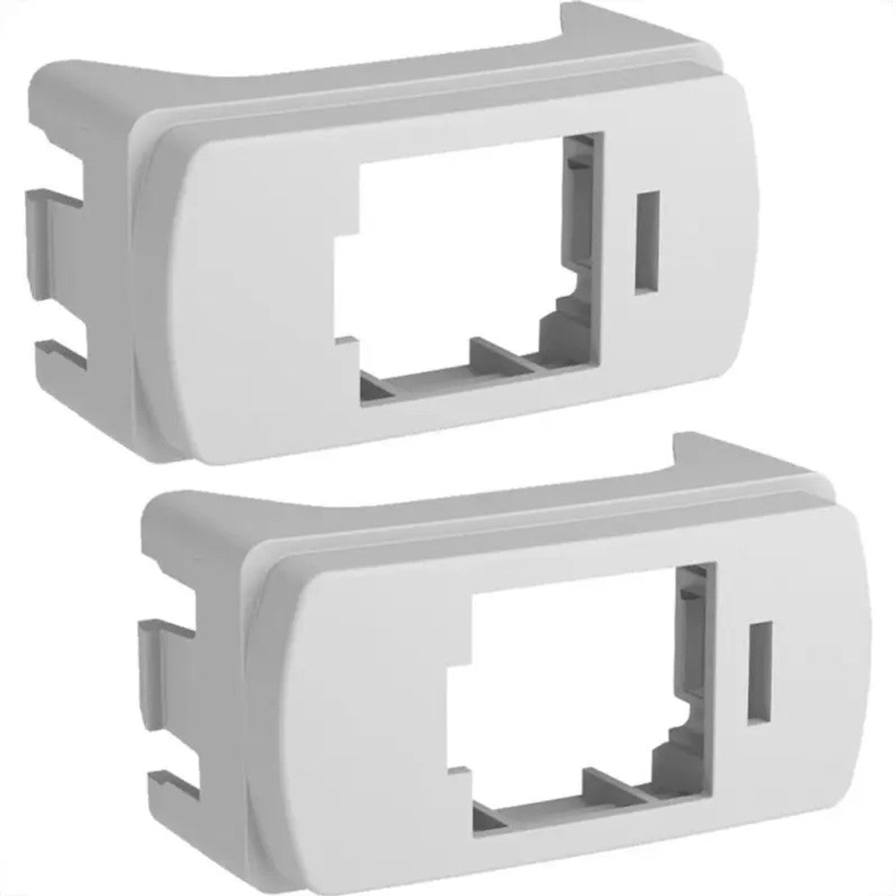 Adaptador Modular Para RJ45 Branco 74220 Com 2 Peças Miluz Schneider