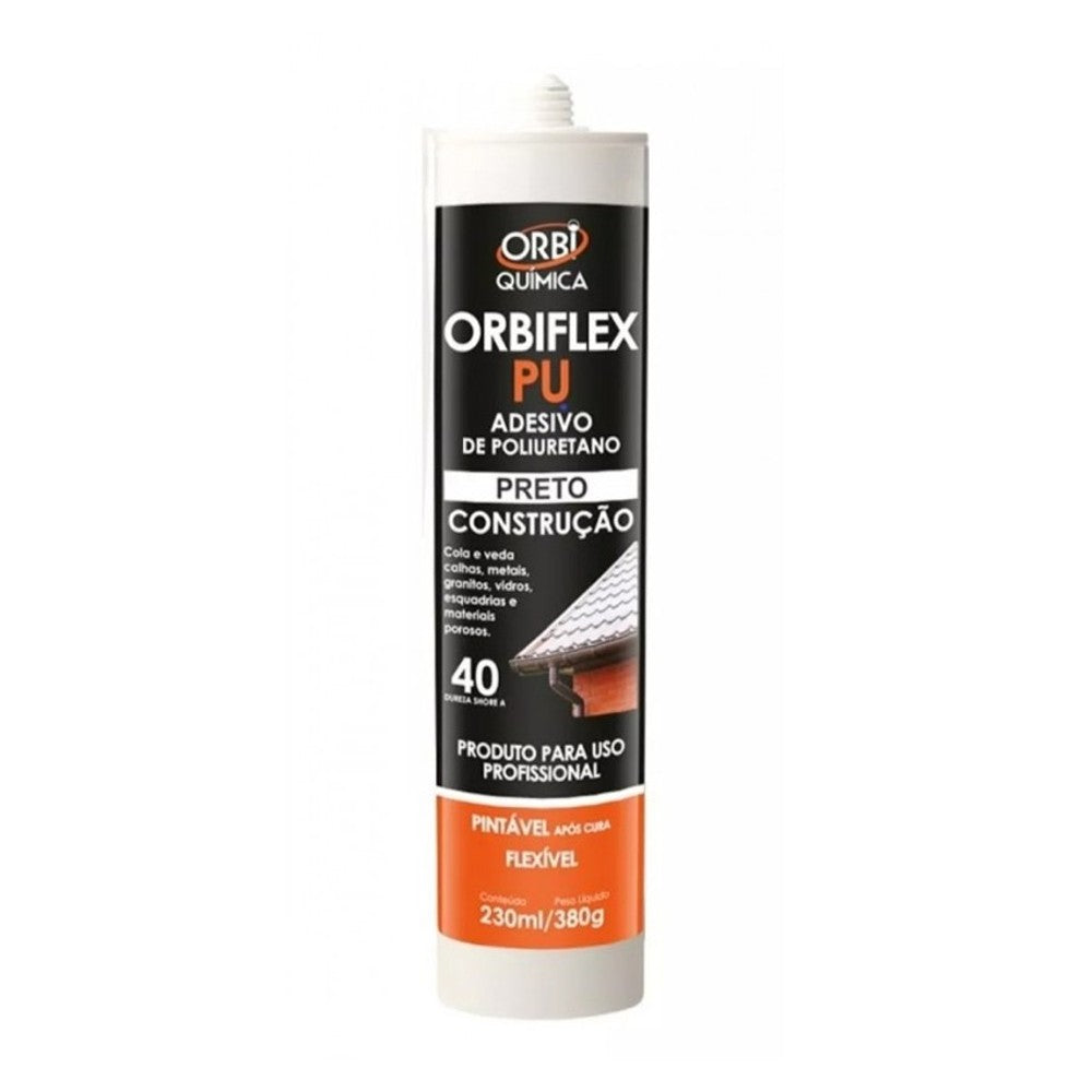 Adesivo PU Construção Preto 380g OrbiFlex
