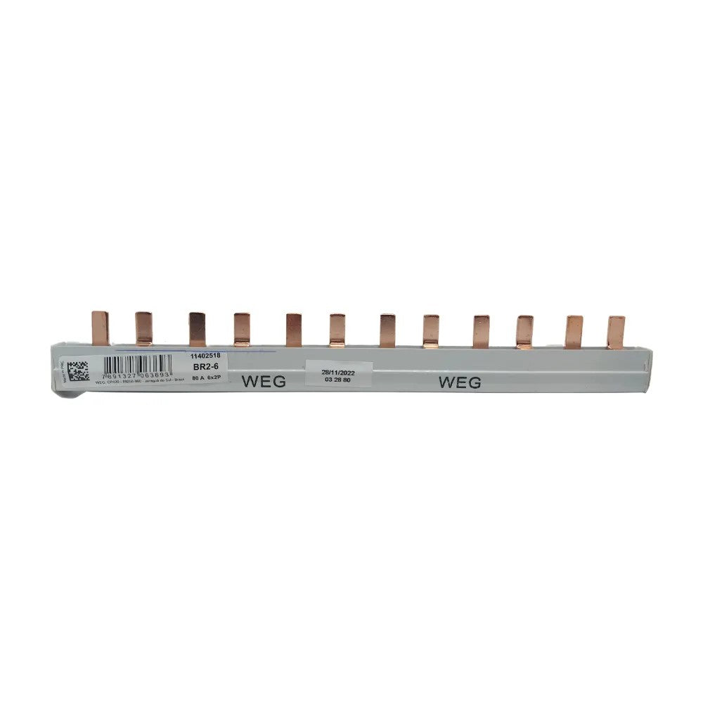 Barramento Fase DIN Bifásico 2x6 80A WEG