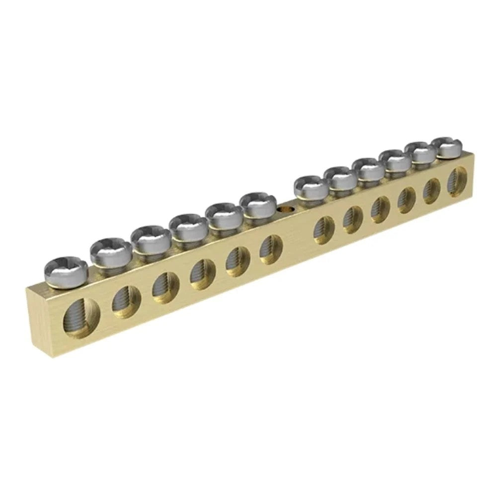 Barramento Neutro Terra 2 Furos 6mm e 10 Furos 5mm Soprano