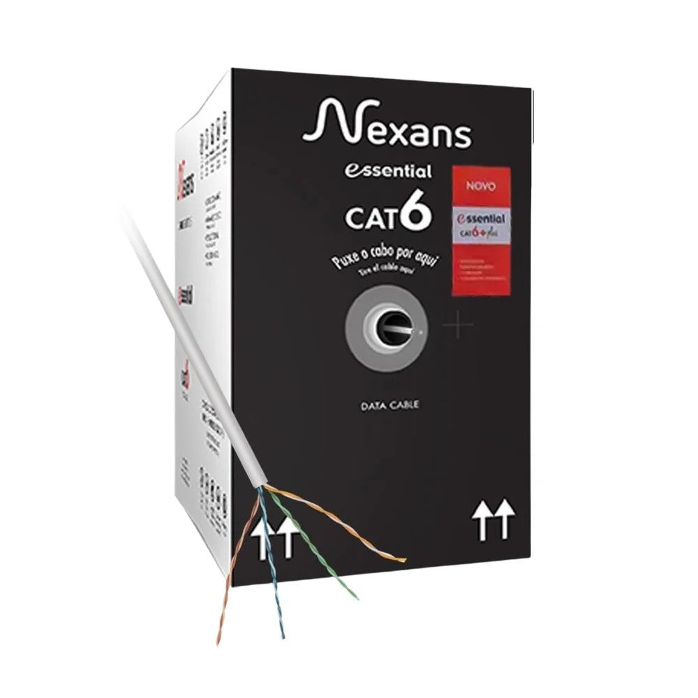 Cabo UTP Cat6+ 23AWG 4 Pares LSZH Cinza Nexans 305 Metros