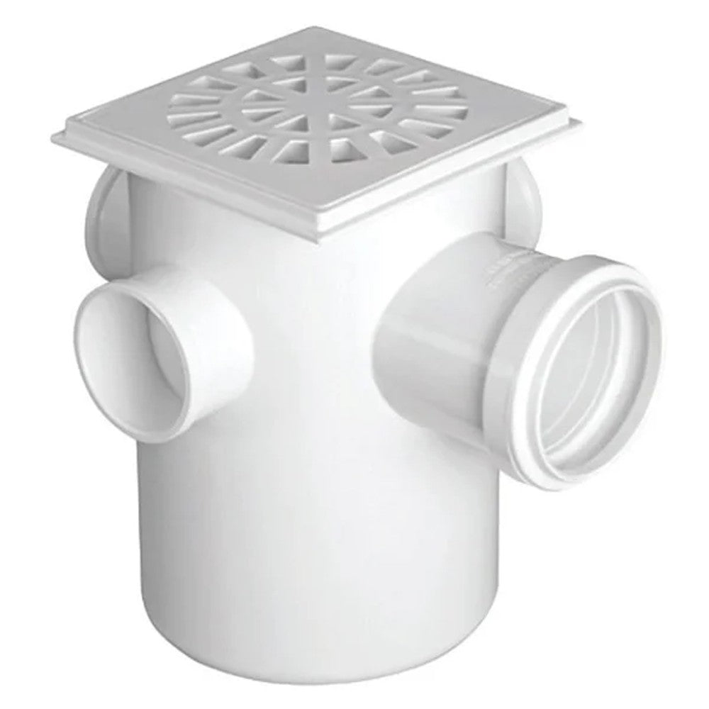 Caixa Sifonada 100x150x50 Branco Grelha Quadrada NR.9 Krona