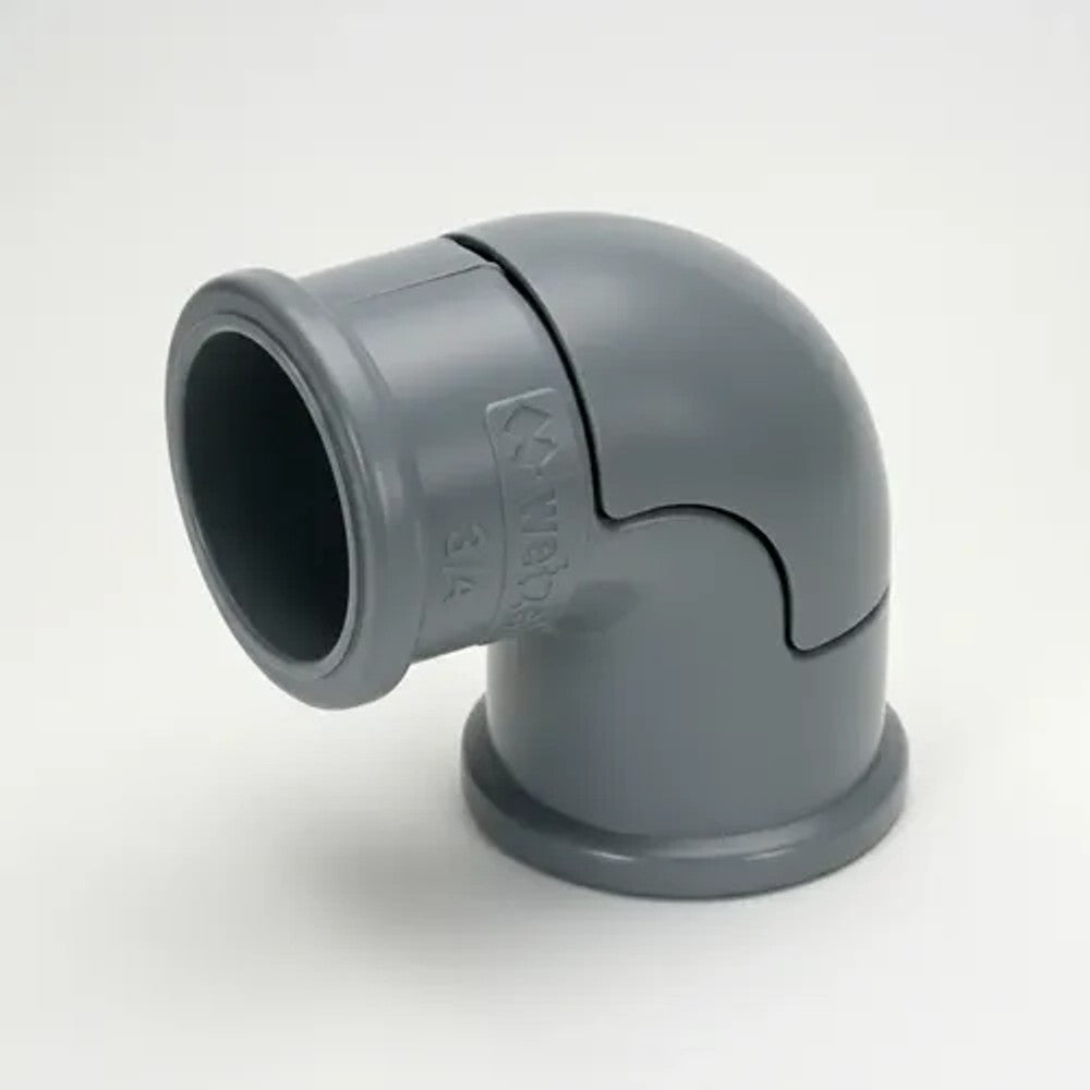 Cotovelo PVC Cinza Escuro Sem Rosca 3/4 Polegada Wetzel