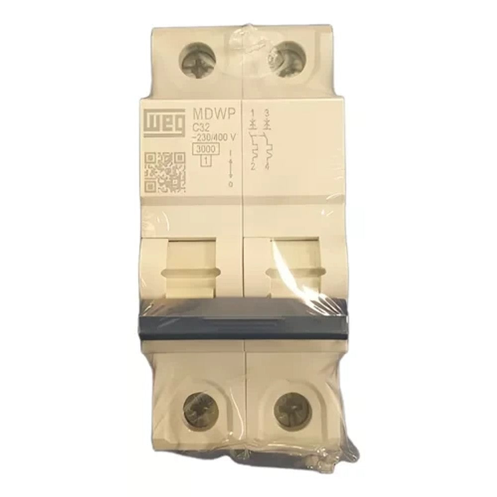 Disjuntor Bipolar Curva C 32A 3/5kA MDWP-C32-2 WEG