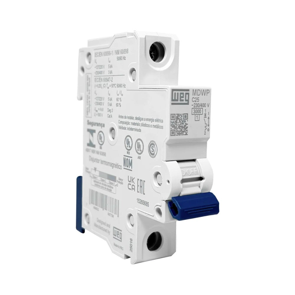 Disjuntor Monopolar 25A 3/5kA MDWP-C25 WEG