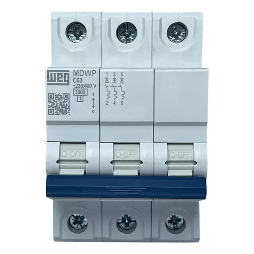 Disjuntor Tripolar 63A 3/5kA MDWP-C63-3 WEG