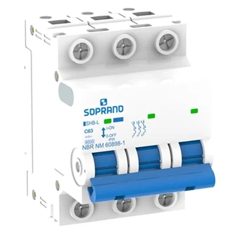 Disjuntor Tripolar Curva C 50A 6kA CEMIG Soprano