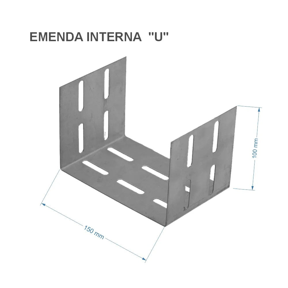 Emenda U 150x100 Chapa 24 para Eletrocalha