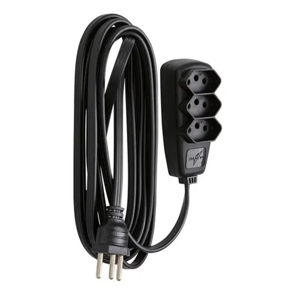 Extensão PP 3x0,75mm 10A 5m Preto 1787