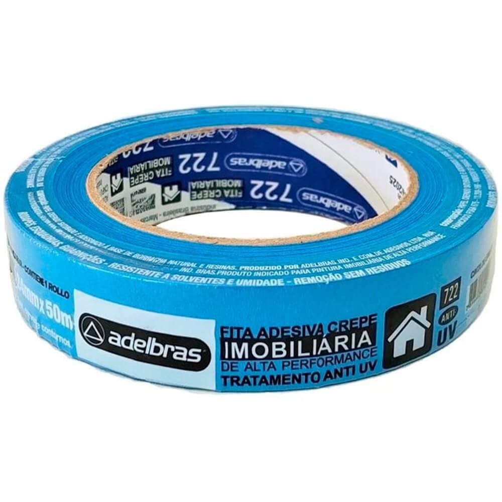 FITA CREPE 24MM X 50M AZUL ADELBRAS