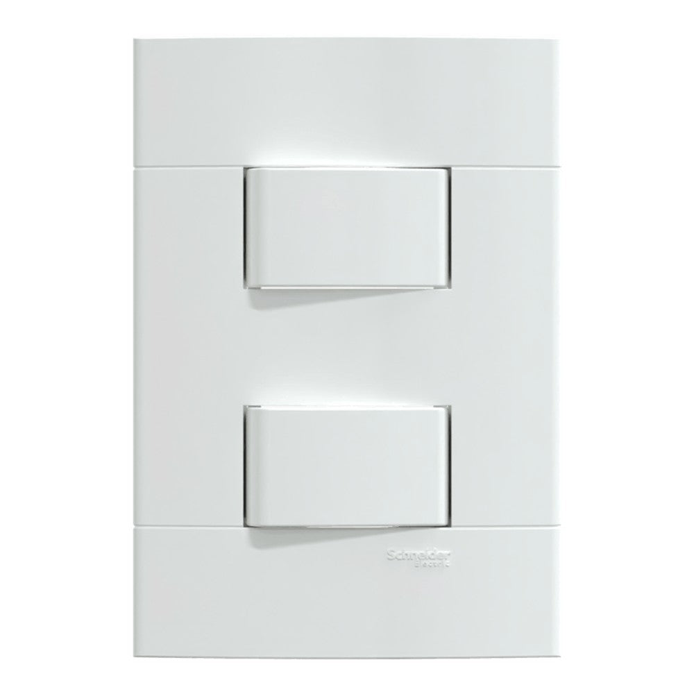 Interruptor 2 Simples 10A Branco Brilhante Lunare Up Schneider