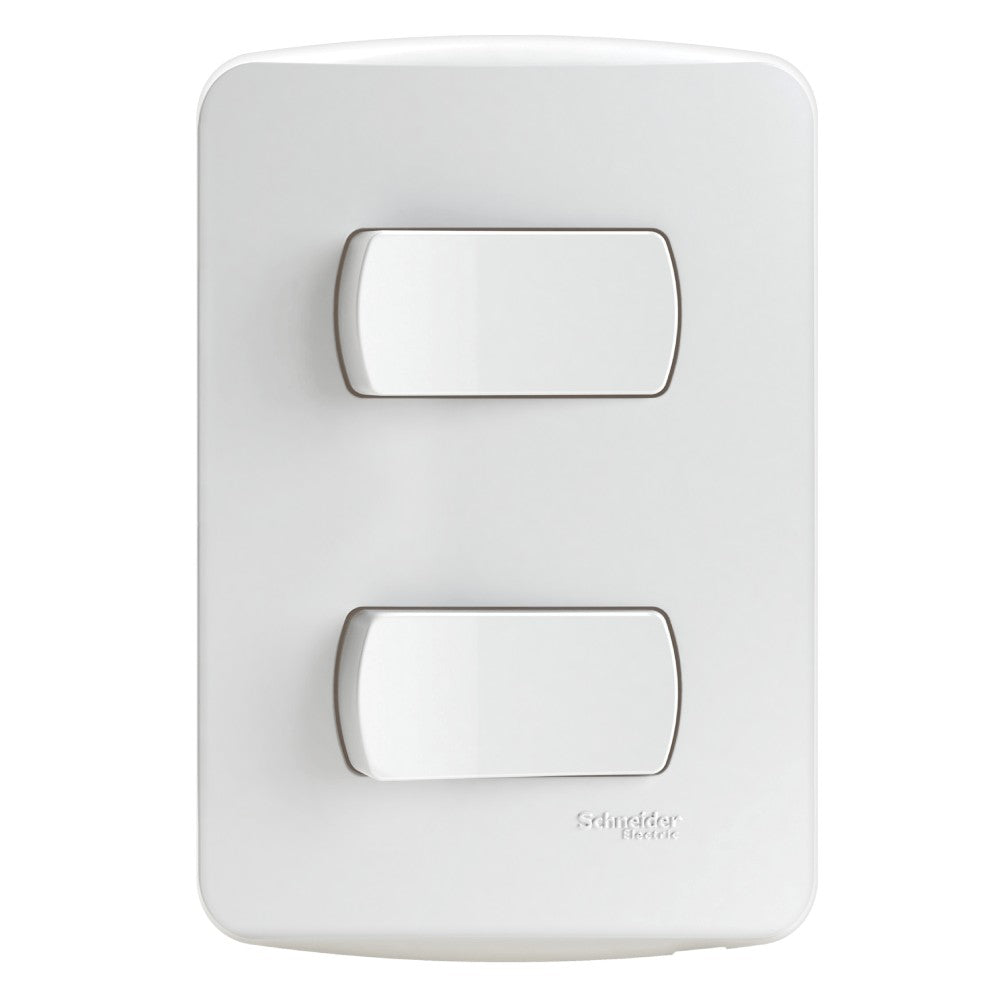 Interruptor 2 Simples 10A com Placa Miluz Schneider