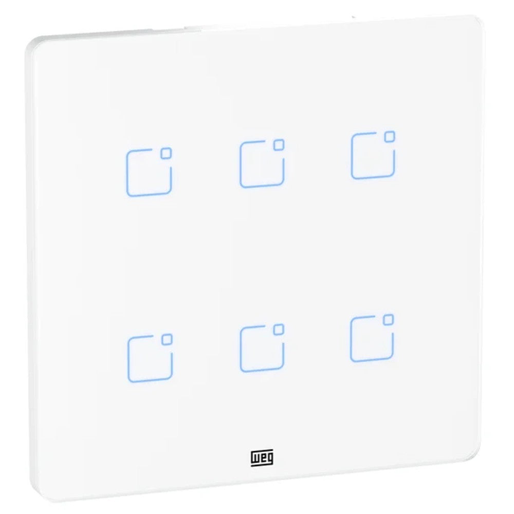 Interruptor 6 Módulos Touch Wi-Fi RF 4x4 Branco WHome WEG