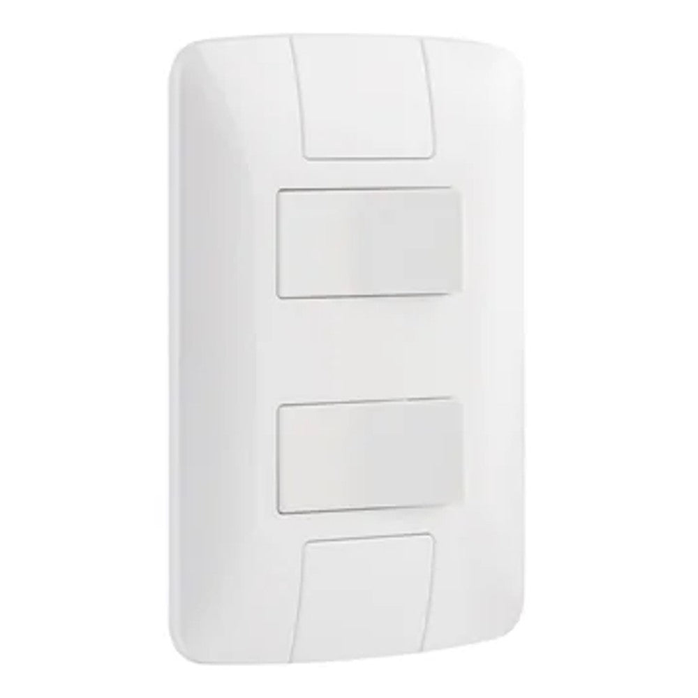 Interruptor Simples 2 Teclas 6A Branco Aria Tramontina com Placa
