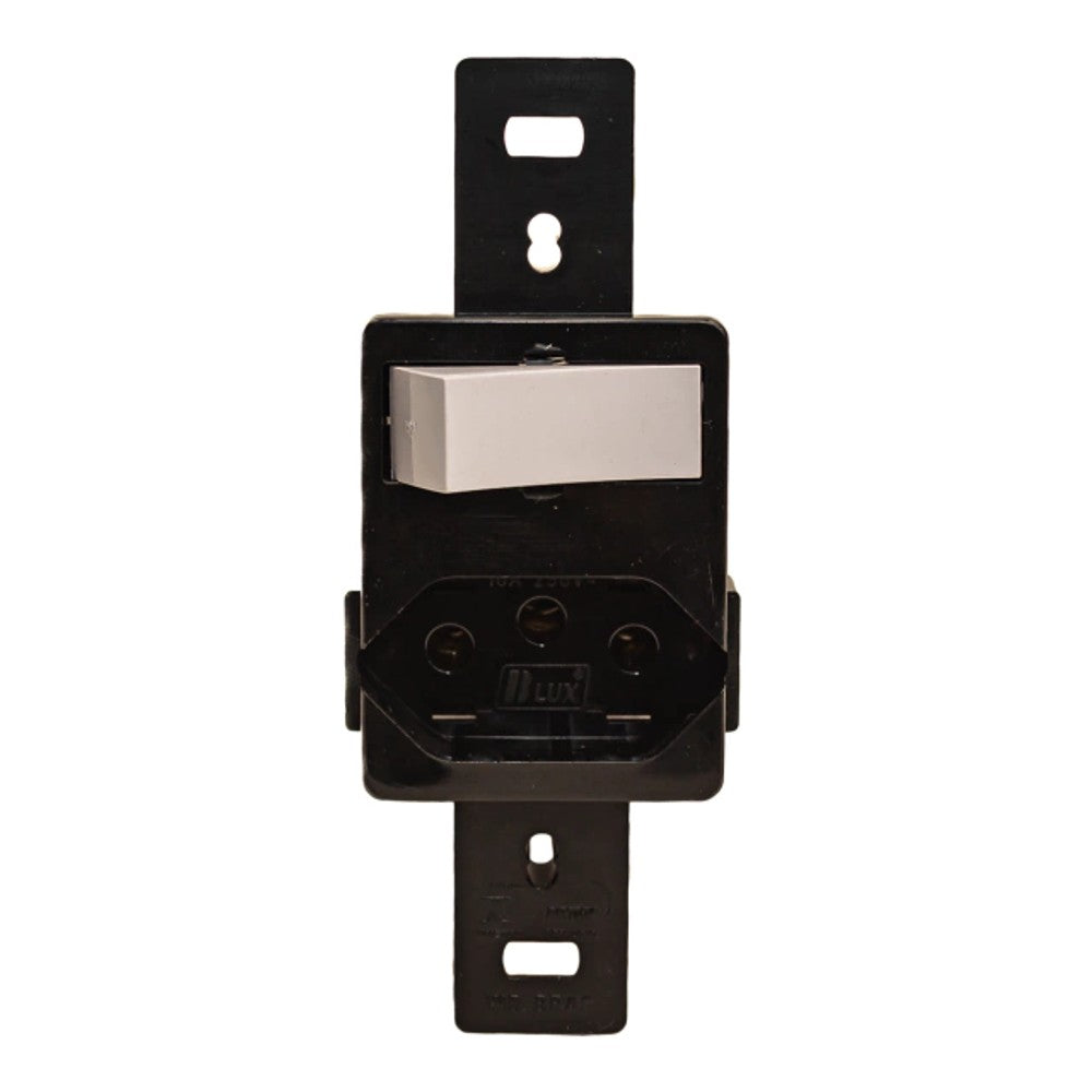 Interruptor Simples com Tomada 10A para Condulete Preto 10818 Blux