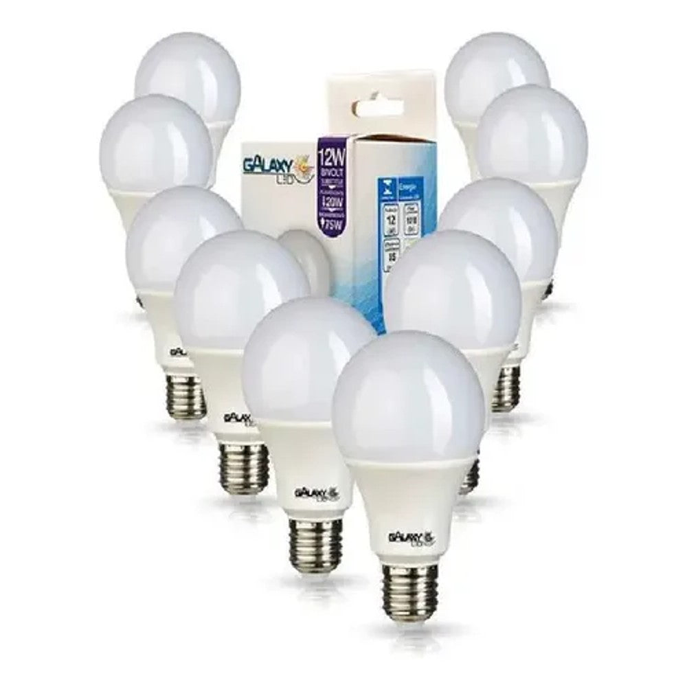 Lâmpada LED Bulbo 12W 6500K Kit 10 Peças Galaxy