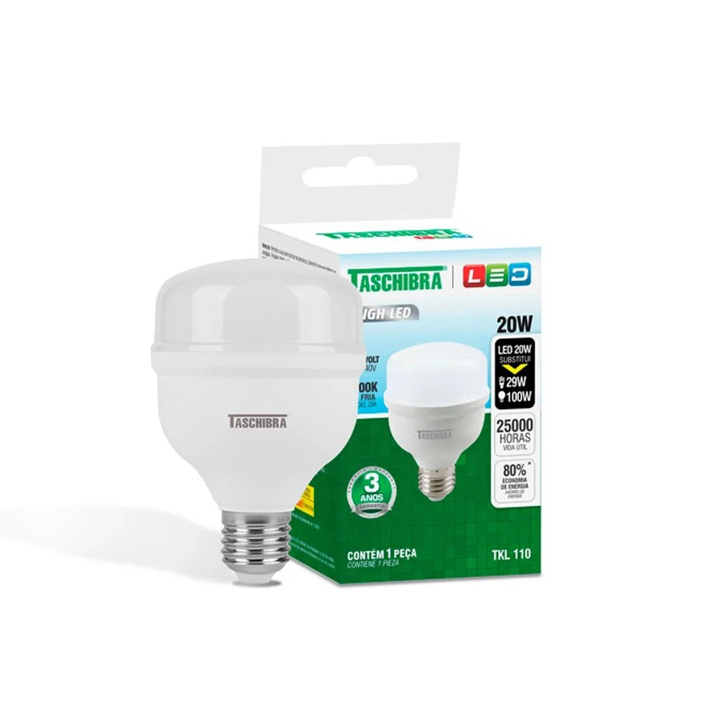 Lâmpada LED Bulbo 20W 6500K E27 Taschibra