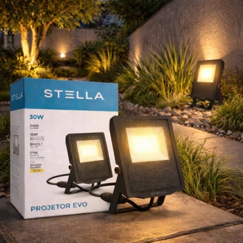 PROJETOR LED 30W 3000K EVO IP66 STELLA