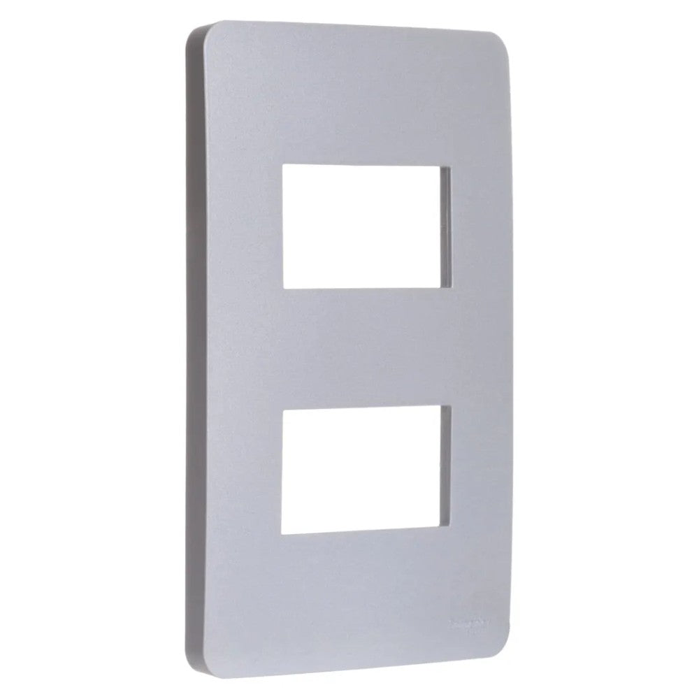 Placa 2x4 2 Postos Silver S730121274 Orion Schneider
