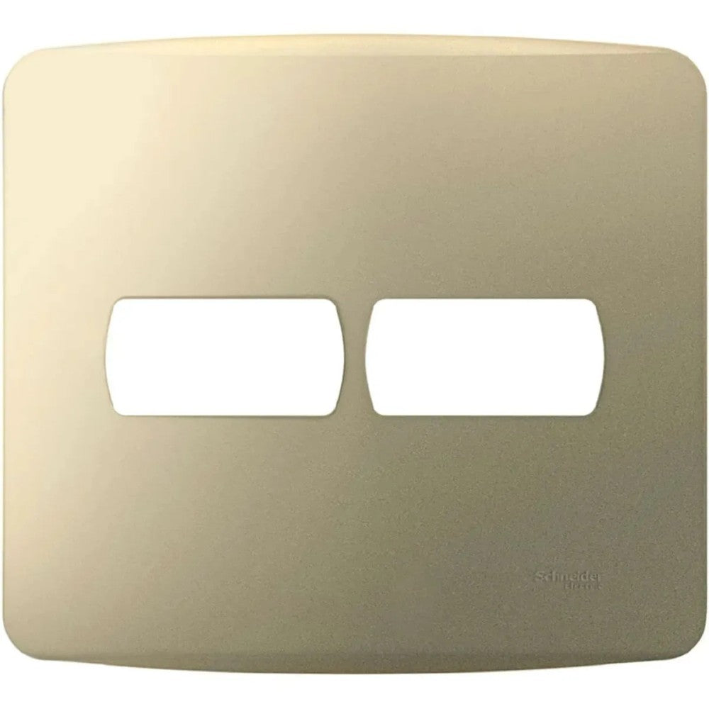 Placa 4x4 2 Postos com Suporte Miluz Dourado Schneider