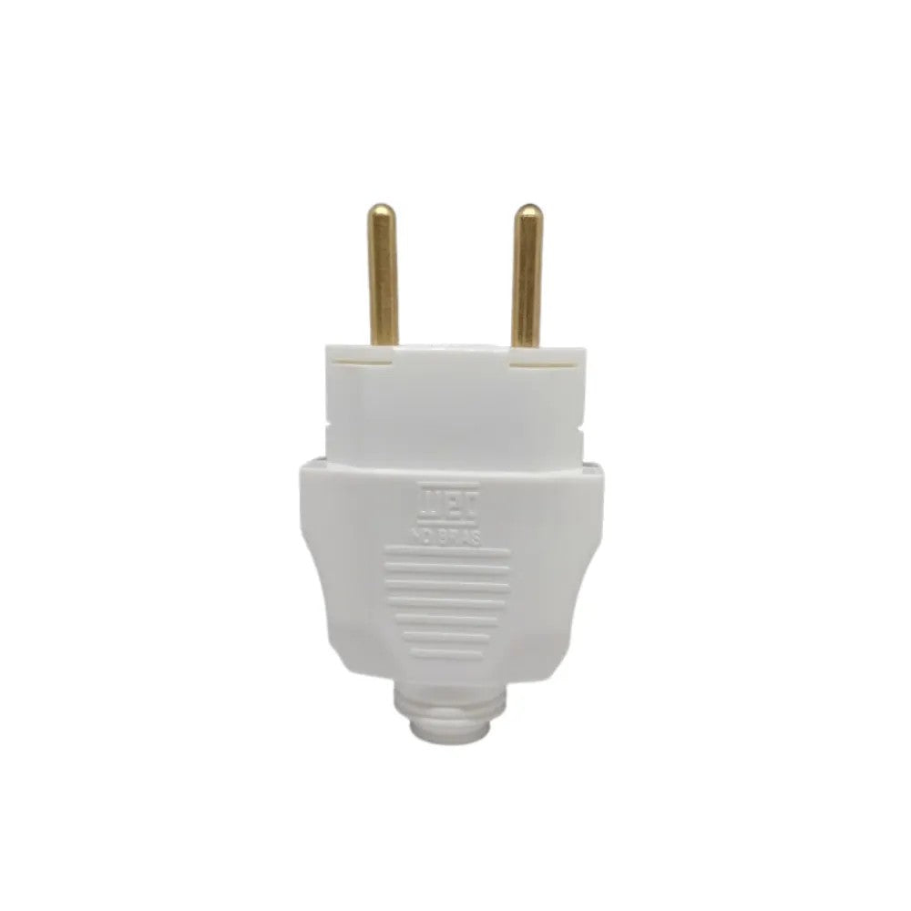 Plug Macho 2 Polos 10A 180 Graus 250V Branco 605 WEG
