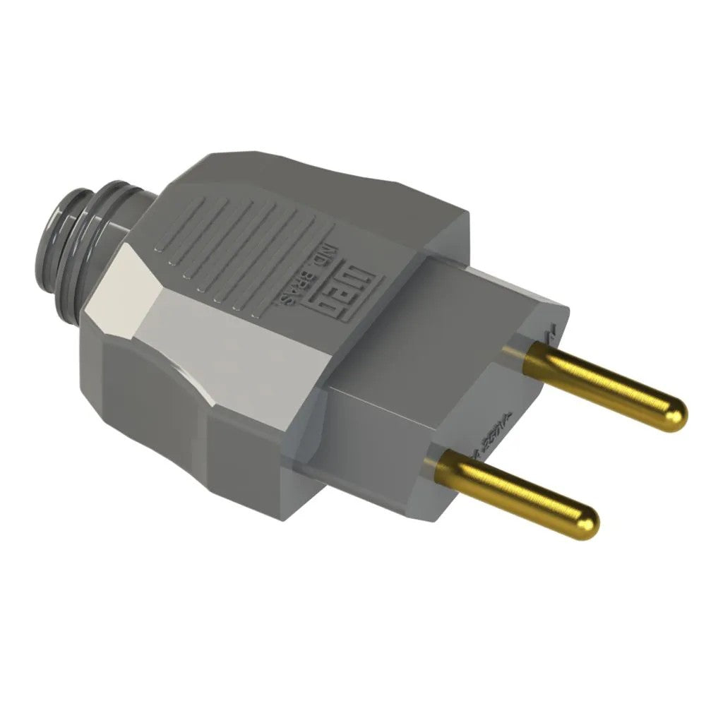 Plug Macho 2 Polos 20A 180 Graus 250V Cinza 610 WEG