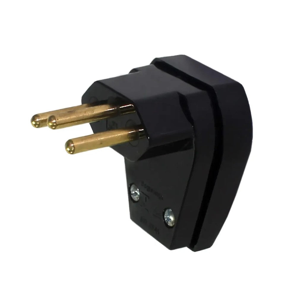 Plug Macho 2 Polos 20A 180 Graus 250V Preto 608 WEG
