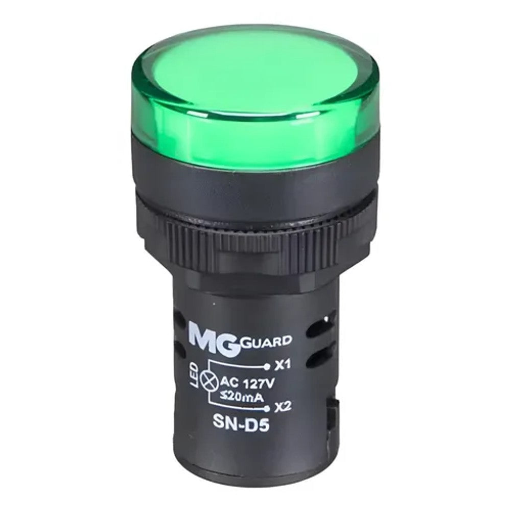 Sinaleiro LED Redondo 22mm 127V Verde SN-D5 MarGirius