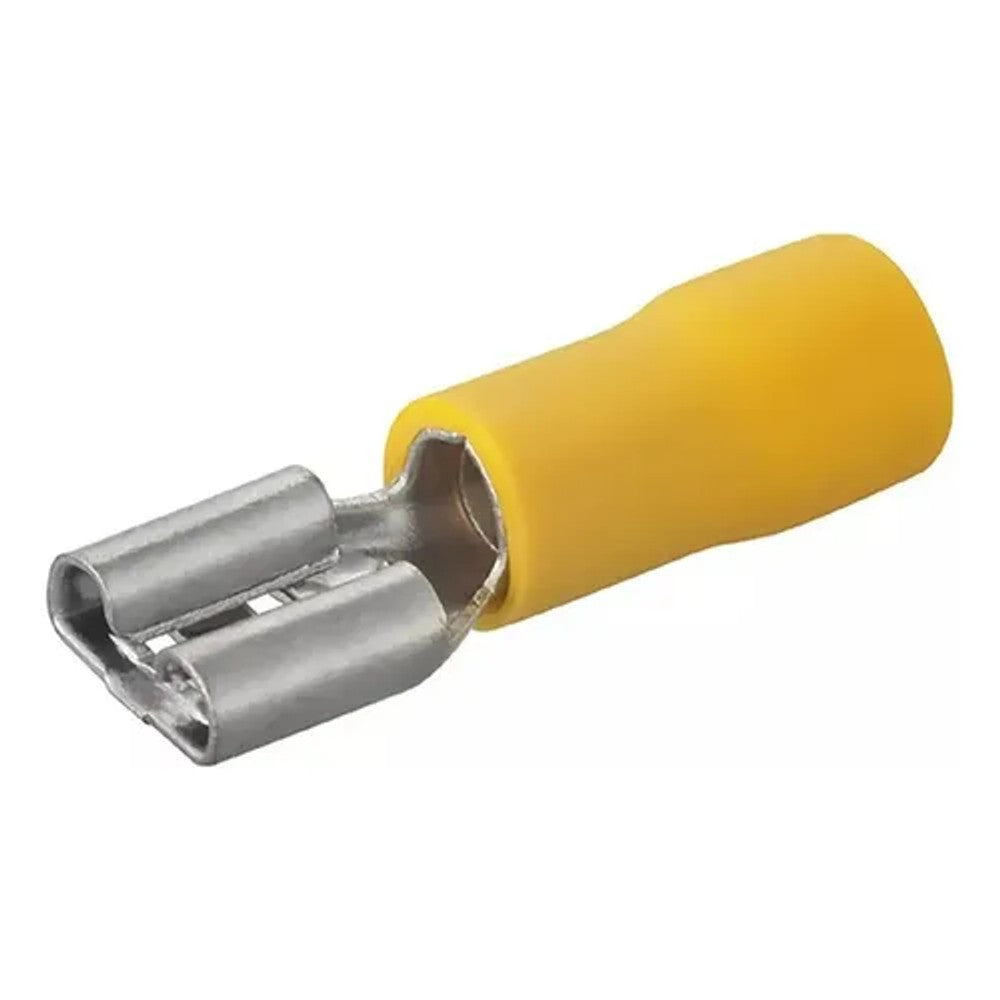 Terminal Isolado Femea 6mm Amarelo 100 Pecas