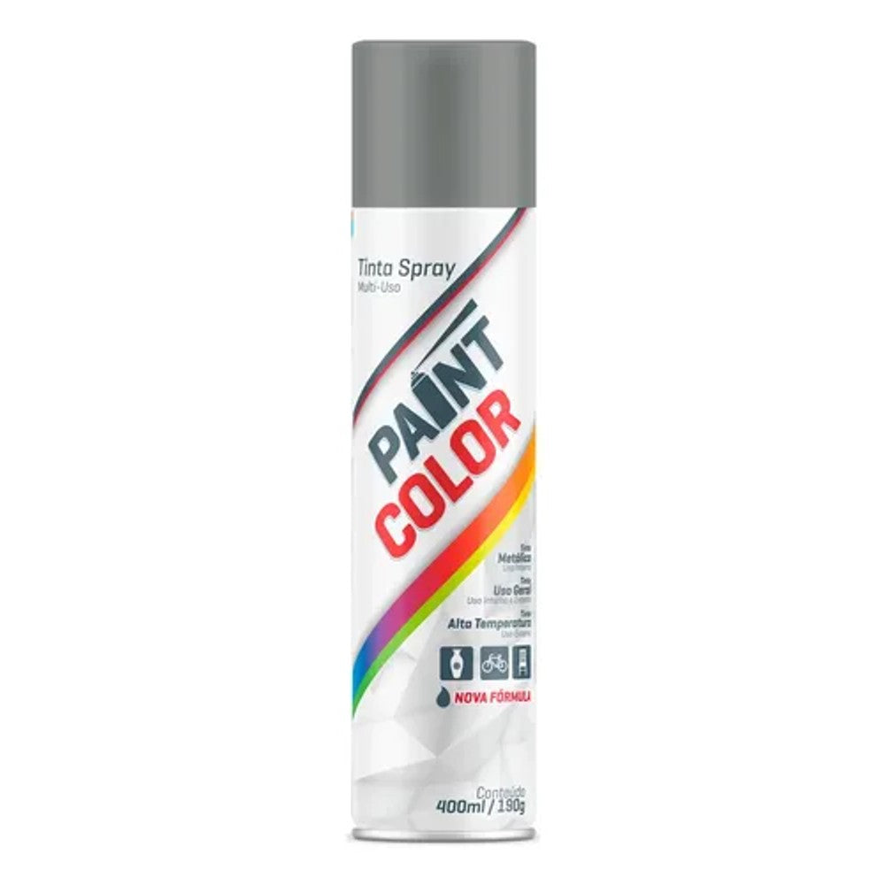 Tinta Spray Metálica 400ml Prata Paintcolor