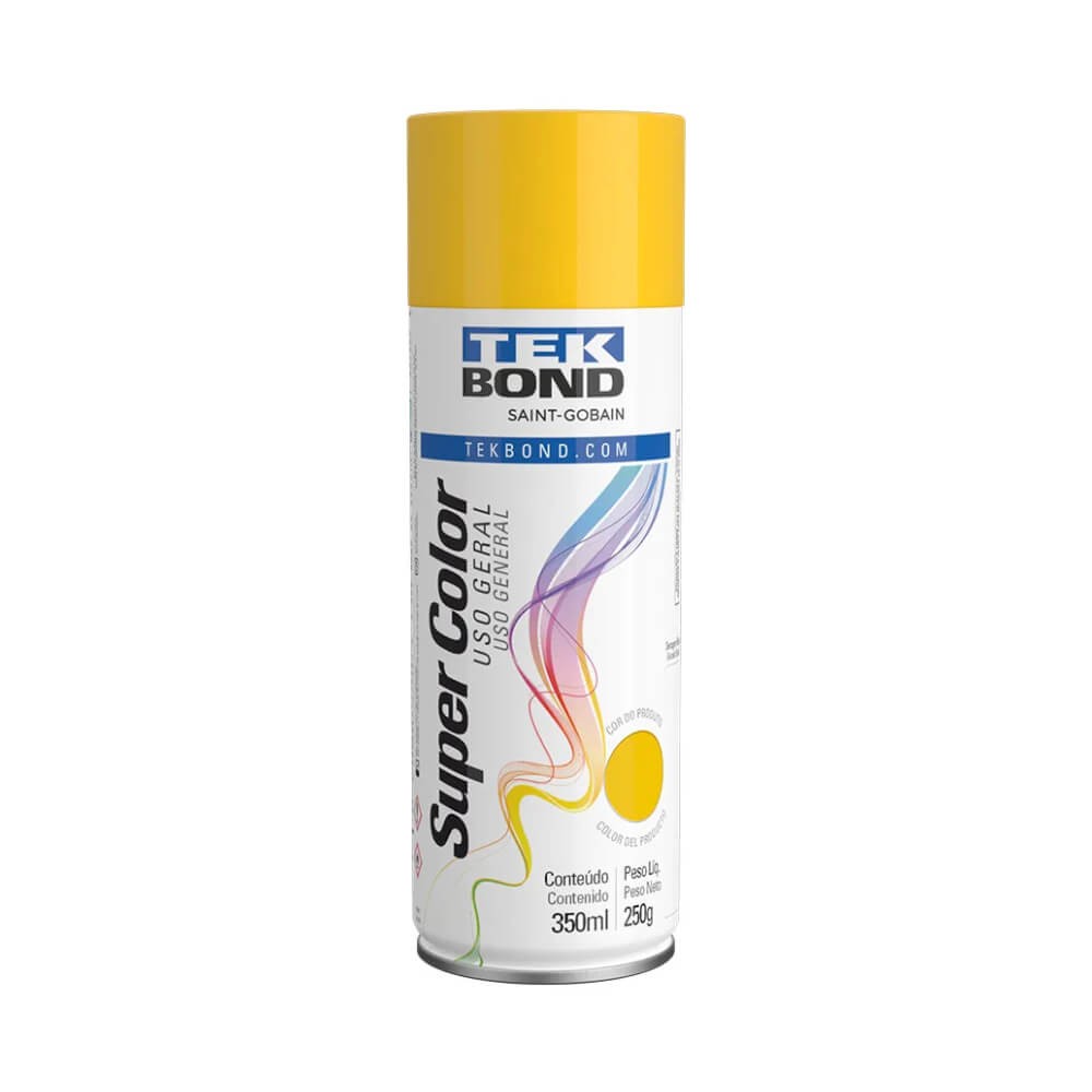 Tinta Spray Uso Geral Amarelo 350ml Tekbond