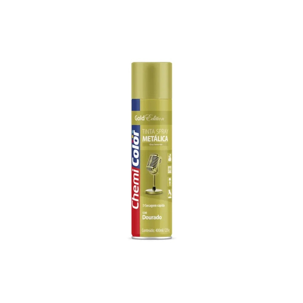 Tinta Spray Uso Geral Dourado 400ml Dr Chemi