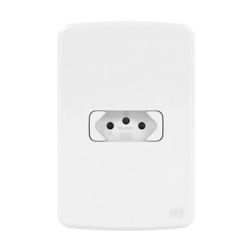 Tomada 2P T 10A Branco com Placa Composé WEG