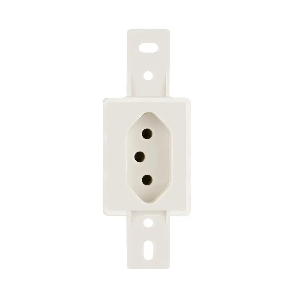 Tomada 2P T 10A com Placa para Condulete Branco Blux