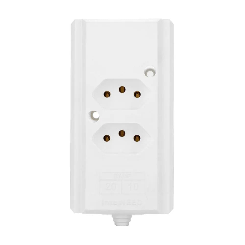 Tomada Barra Dupla 2P T 10/20A Branco Interneed