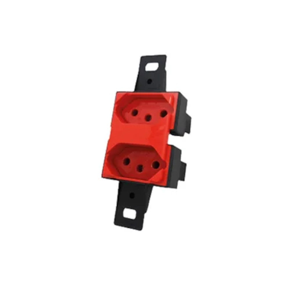 Tomada Dupla 2P T 10A Para Condul Vermelha 9028 Blux