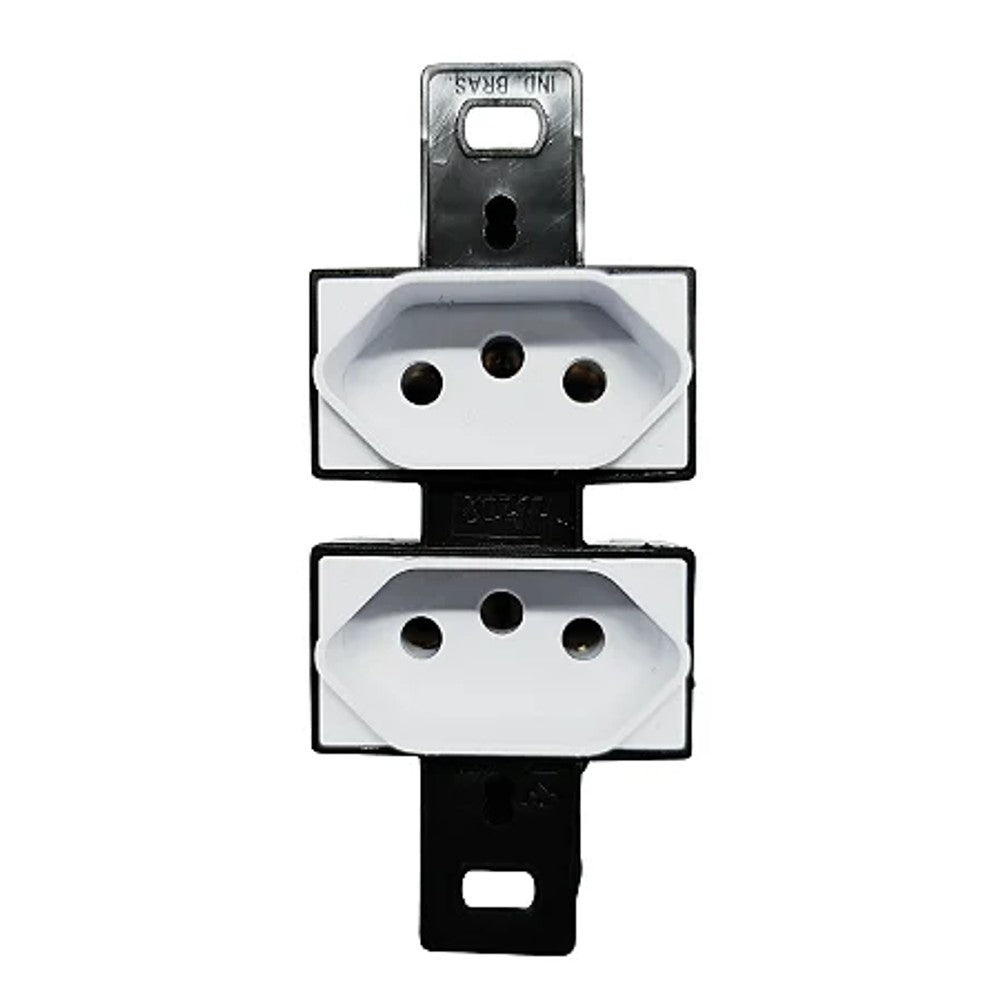Tomada Dupla 2P T 10A para Condulete Branca 9026 Blux