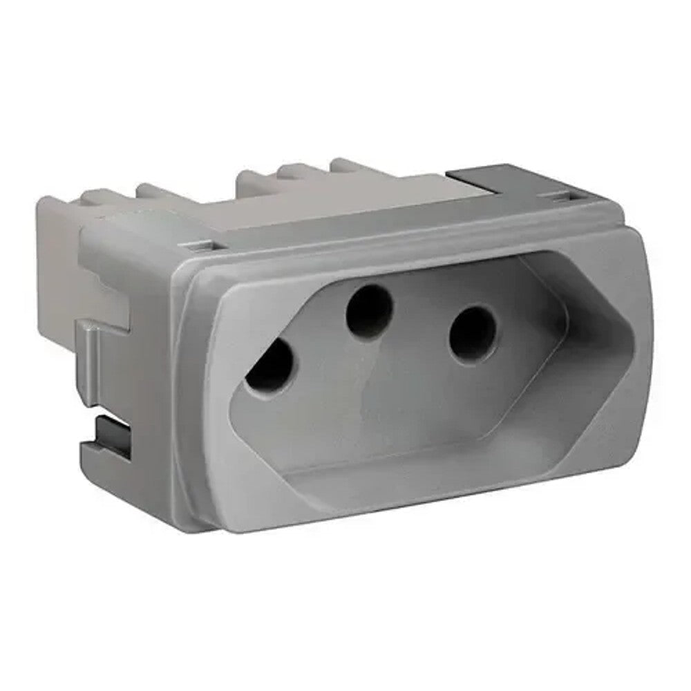 Tomada Modular 2P T 10A Alumínio Linha Miluz Schneider