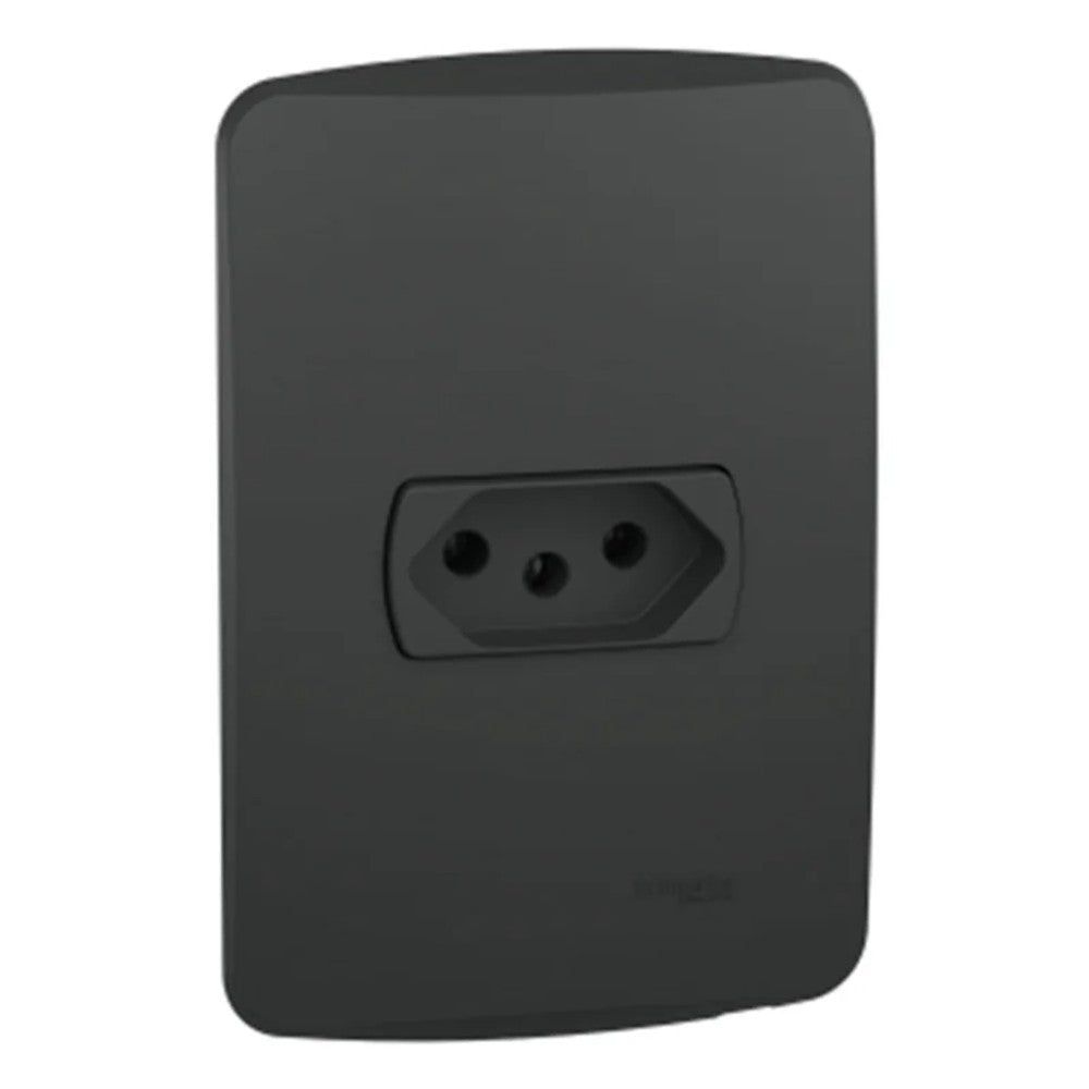 Tomada Modular 2P T 10A Grafite Miluz Schneider